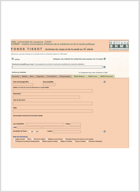 Archives du corps et de la santé au 18e siècle: les lettres de patients au Dr Samuel Auguste Tissot (1728-1797)