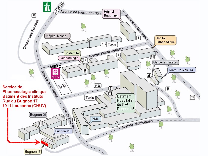 Plan d'accès (site du Bugnon)
